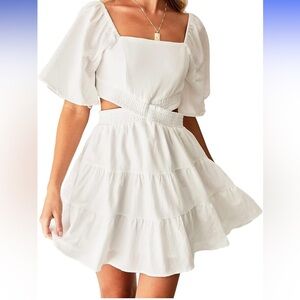 Velvet Cream Flutter Sleeve Wrap Sundress